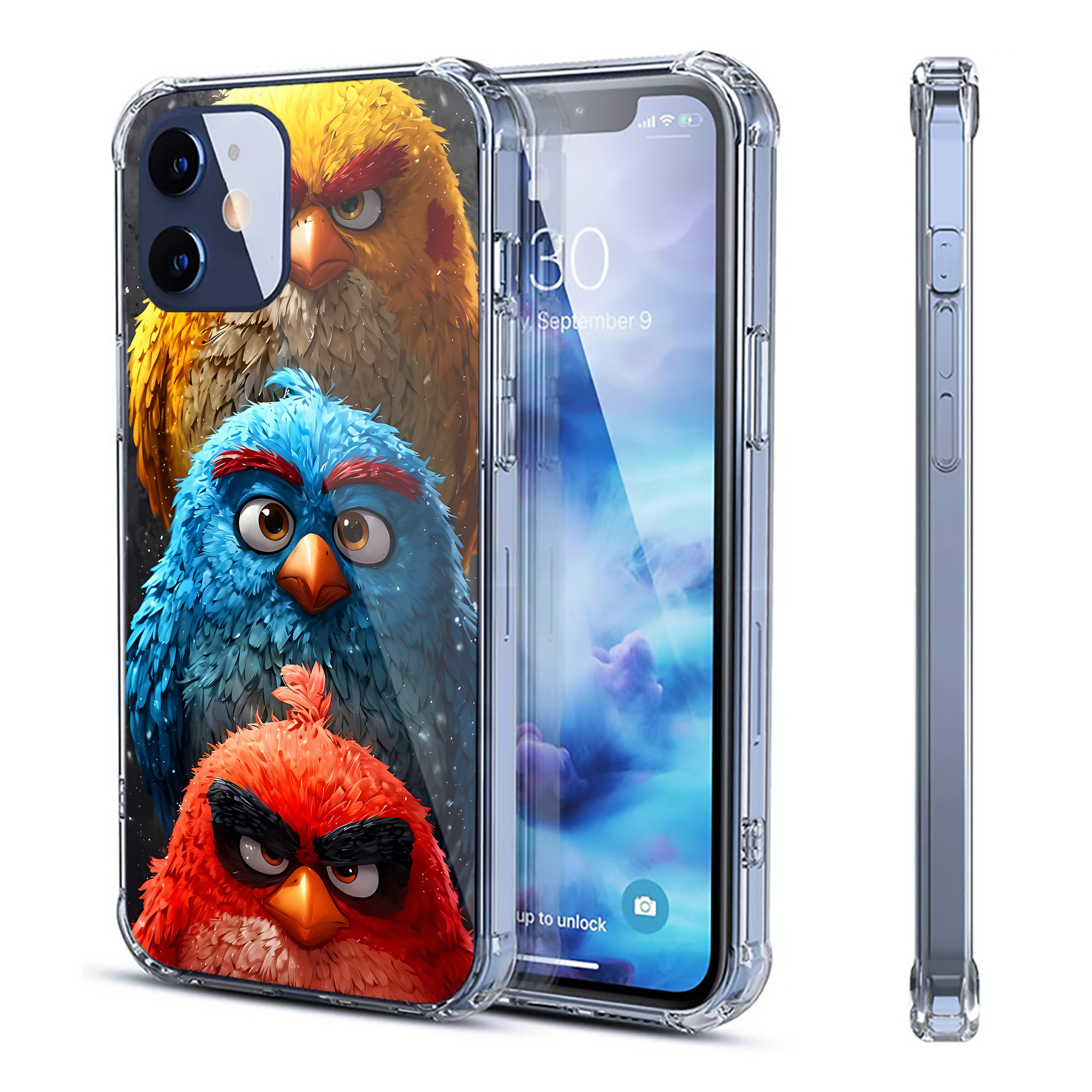 （画像用） Angry Birds アングリーバード 【iPhone 12シリーズ対応】透明スマホケース（クリアソフトケース）